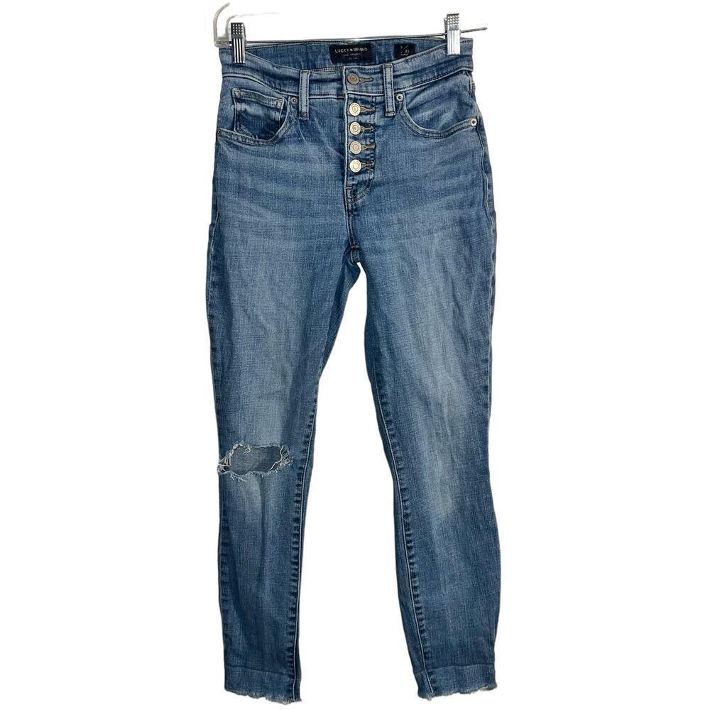 Lucky Brand Button Fly High Rise Skinny Bridgette Ankle | Size 0/25
